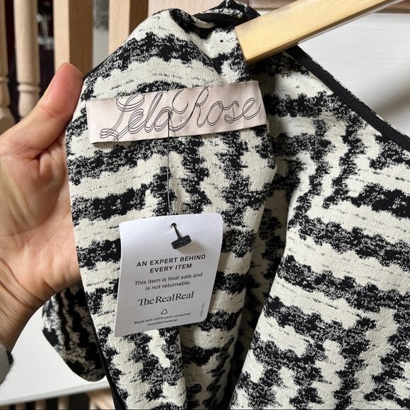 Lela Rose Zig Zag Print Fit and Flare Short Sleeve Dress 14 NWOT - Picture 9 of 12